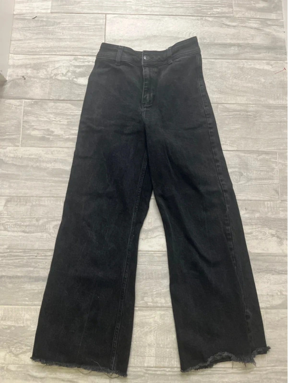 MNG Wide Leg High Rise Black Jeans